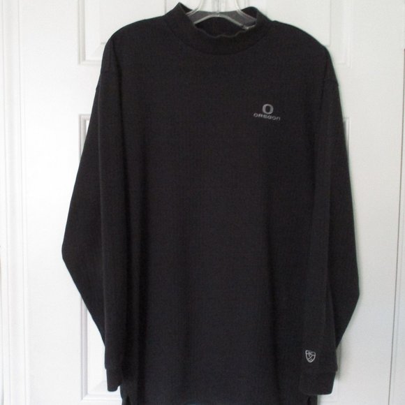 Nike Dri-Fit Mens L/S Oregon Ducks Black Cotton Mock Turtle Golf Underlayer - L - Picture 3 of 3